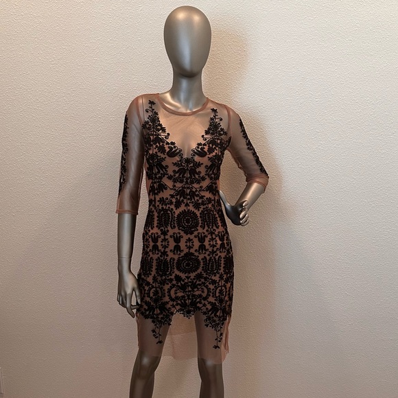 For Love of Lemons, sheer lotus mini dress - Picture 4 of 8